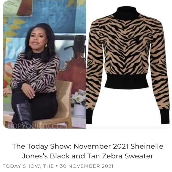 A.L.C. Lola Black & Tan Tiger Print Knit Sweater Size Small - Picture 12 of 16